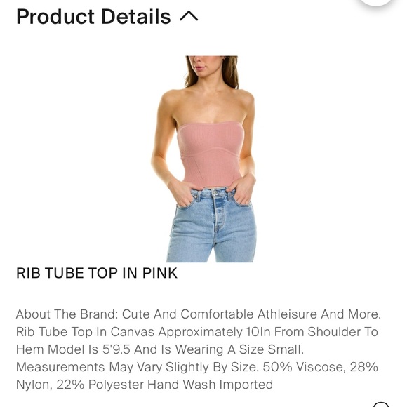 WEWOREWHAT Ribbed Tube Top in Canvas - Picture 6 of 7